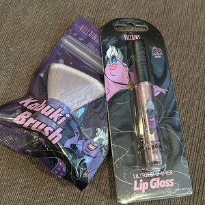 Disney Villains Ursula Lip gloss and Kabuki Makeup Brush NEW